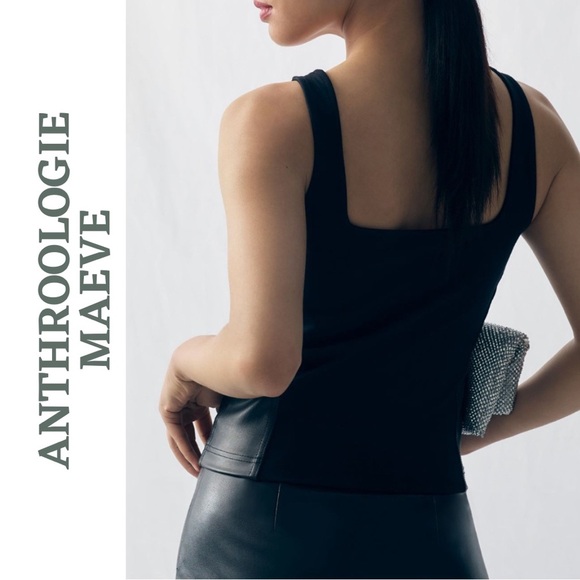 Maeve by Anthropologie Faux-Leather Corset Tank Top – Plus 2X - Picture 2 of 6